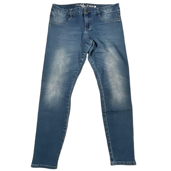 Revolution By Revolt size 13, distressed, medium wash skinny jeans - Picture 1 of 8
